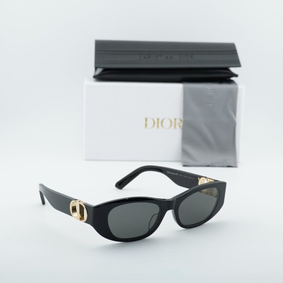Dior 30MONTAIGNE S9U 10A0 Oval Sunglasses - Black/Grey main image 7
